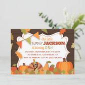 Little Turkey Verjaardagsfeestuitnodiging Kaart (Staand voorkant)