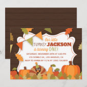 Little Turkey Verjaardagsfeestuitnodiging Kaart (Voorkant / Achterkant)
