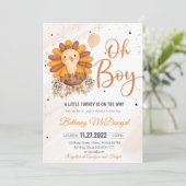 Little Turkije Thanksgiving Baby shower Personalis Kaart (Staand voorkant)