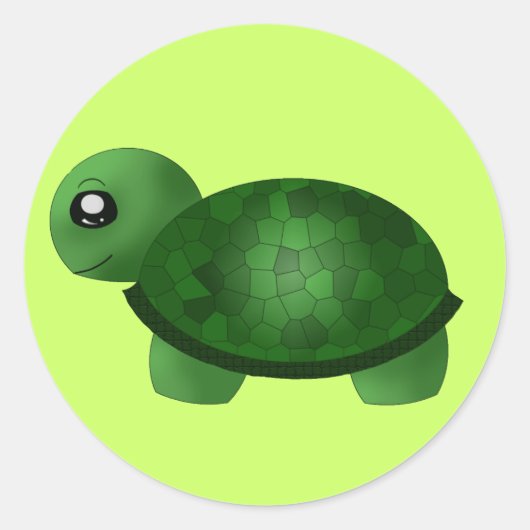 "Little Turtle"-Stickers/Envelope-zegels Ronde Sticker (Voorkant)