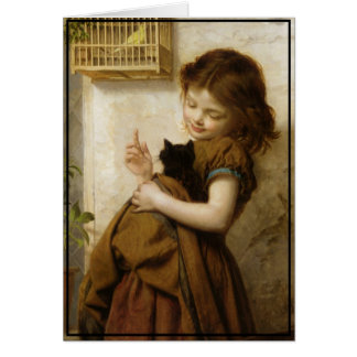 Little Tuscan Girl met Kitten en Bird