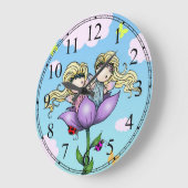 Little Twin Fairy Girls Wall klok (Hoek)