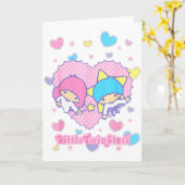 Little Twin Stars Retro Logo Valentijn T-shirt  Kaart (Gele Bloem)