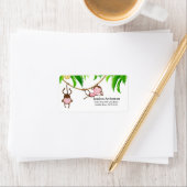 Little Twins Monkey Baby shower adres Label (Insitu)