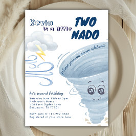 Little Two Nado Cute Tornado 2nd Boy Birthday  Kaart