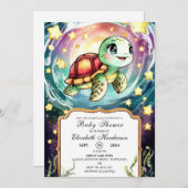 Little Under the Zee Turtle Baby shower Kaart (Voorkant / Achterkant)