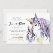 Little Unicorn Baby shower Invitation Kaart (Voorkant)