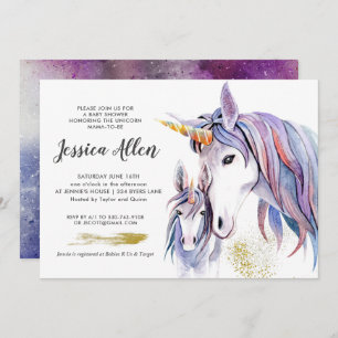 Little Unicorn Baby shower Invitation Kaart