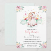 Little Unicorn Baby shower Invitation Kaart (Voorkant / Achterkant)