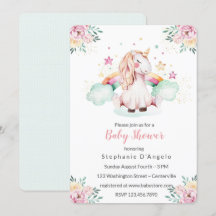 Little Unicorn Baby shower Invitation
