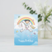Little unicorn briefkaart (Staand voorkant)