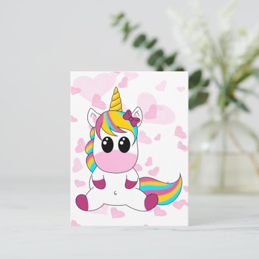 Little Unicorn Briefkaart (Staand voorkant)