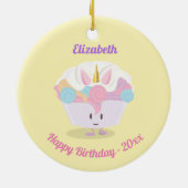 Little Unicorn Cupcake | Versiering Keramisch Ornament (Achterkant)