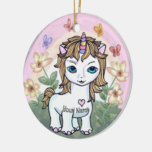 Little Unicorn Keramisch Ornament (Links)