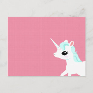 Little Unicorn met blue mane briefkaart