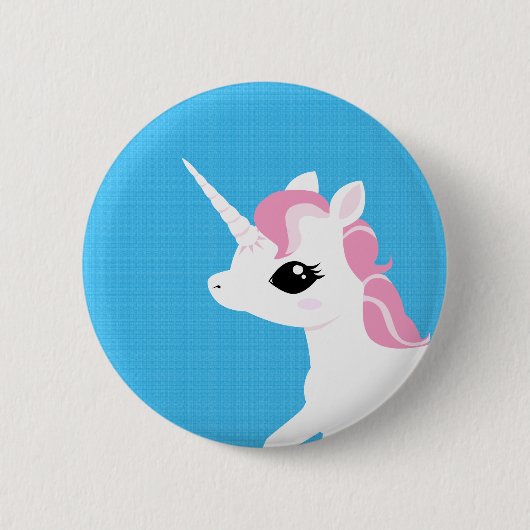Little Unicorn met Roze mane button badge (Voorkant)