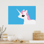 Little Unicorn met roze mannetje poster (Keuken)