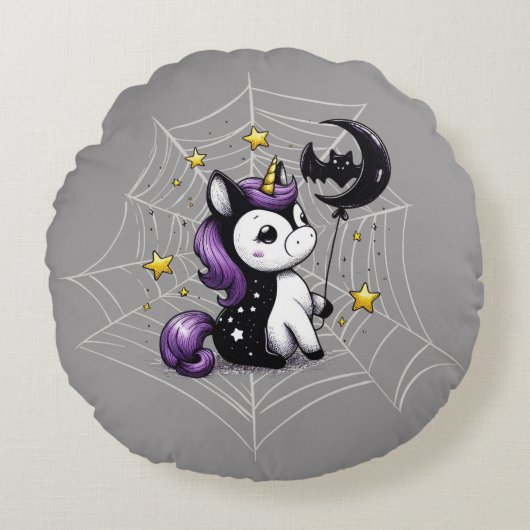 Little Unicorn Rond Kussen (Voorkant)