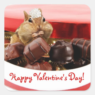 Little Valentijn Chipmunk Vierkante Sticker