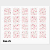 Little Valentine Hearts Square Stickers  (Vel)