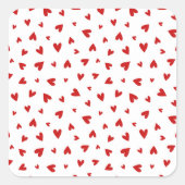 Little Valentine Hearts Square Stickers  (Voorkant)