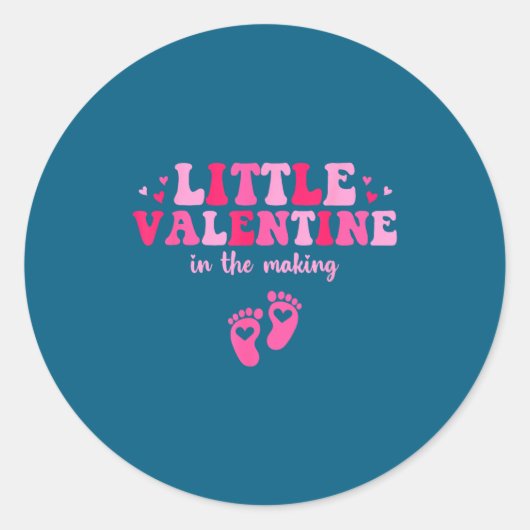 Little Valentine In The Making Valentine's Day Pre Ronde Sticker (Voorkant)