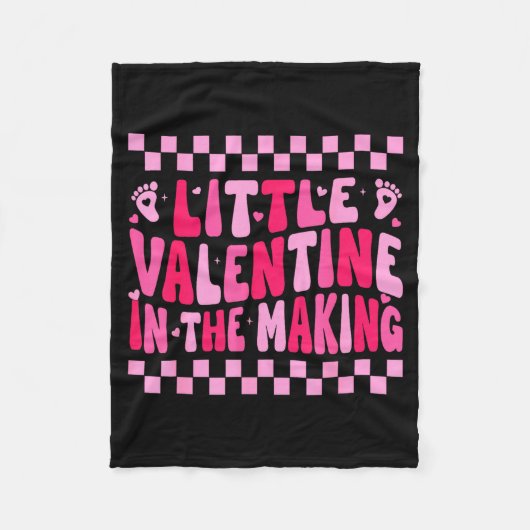 Little Valentine In The Making Valentines Day Preg Fleece Deken (Voorkant)