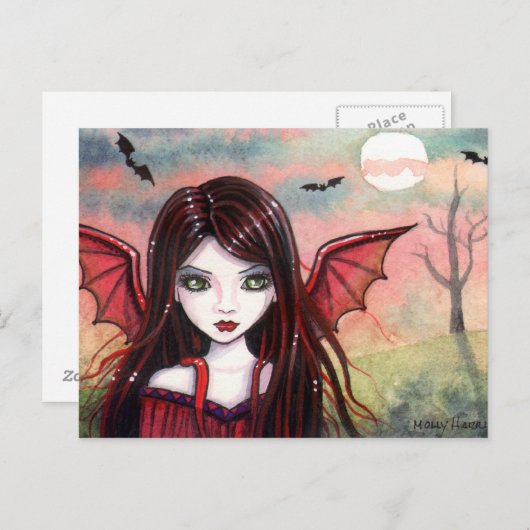 Little Vampire Briefkaart van Molly Harrison (Voorkant / Achterkant)