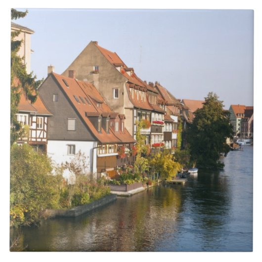 Little Venice (Klein Venedig) en rivier de Regnitz Tegeltje (Voorkant)