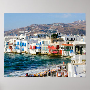 Little Venice, Mykonos eiland. Poster