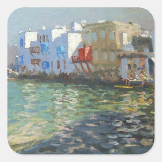 Little Venice Mykonos Vierkante Sticker (Voorkant)