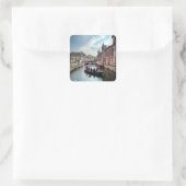 Little Venice River Boat Vierkante Sticker (Tas)