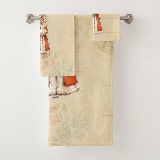 Little Victoriaans Caroler Custom Kerstmis Bad Handdoek (Insitu)