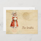 Little Victoriaans Caroler Custom Kerstmis Briefkaart (Voorkant / Achterkant)