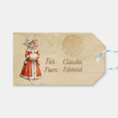 Little Victoriaans Caroler Custom Kerstmis Cadeaulabel (Voorkant (Horizontaal))