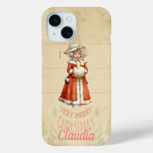 Little Victoriaans Caroler Custom Kerstmis iPhone 15 Case