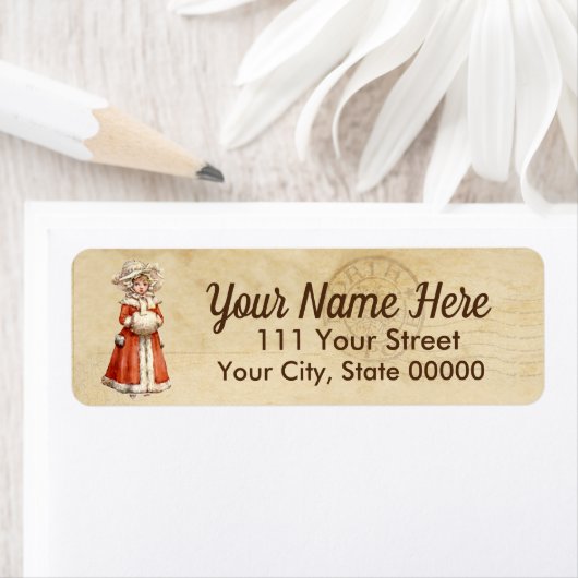 Little Victoriaans Caroler Custom Kerstmis Etiket (Insitu)