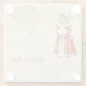 Little Victoriaans Caroler Custom Kerstmis Glazen Onderzetter (Achterkant)