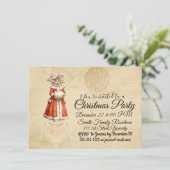 Little Victoriaans Caroler Custom Kerstmis Kaart (Staand voorkant)