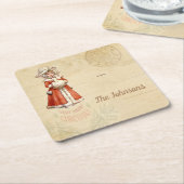 Little Victoriaans Caroler Custom Kerstmis Kartonnen Onderzetters (Schuin)