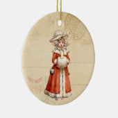 Little Victoriaans Caroler Custom Kerstmis Keramisch Ornament (Rechts)