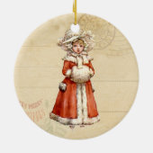 Little Victoriaans Caroler Custom Kerstmis Keramisch Ornament (Achterkant)