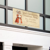 Little Victoriaans Caroler Custom Kerstmis Spandoek (Buitenkant Gebouw)