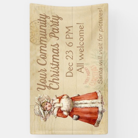 Little Victoriaans Caroler Custom Kerstmis Spandoek (Verticaal)