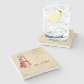 Little Victoriaans Caroler Custom Kerstmis Stenen Onderzetter (Zijkant)