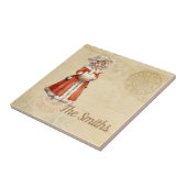 Little Victoriaans Caroler Custom Kerstmis Tegeltje (Zijkant)