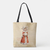 Little Victoriaans Caroler Custom Kerstmis Tote Bag (Achterkant)