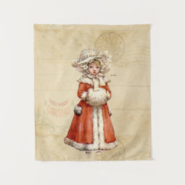 Little Victoriaans Caroler Custom Kerstmis Wandkleed