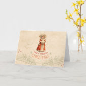 Little Victoriaans Caroler Kerstfeestay Kaart (Gele Bloem)