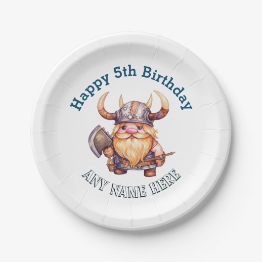 Little Viking Verjaardag - elke leeftijd of naam Papieren Bordje (Voorkant)